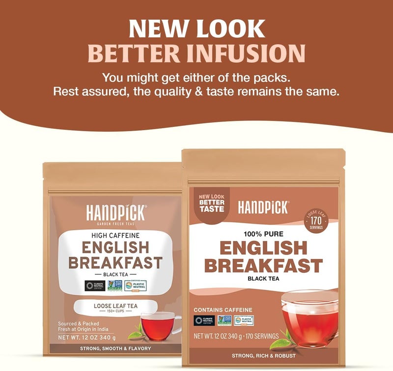 HANDPICK English Breakfast Tea Loose Leaf - 340g (12oz) Strong & Robust Black Tea - Image 2